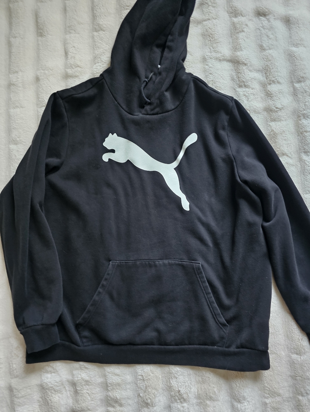 Puma Black Hoodie with White Puma Logo